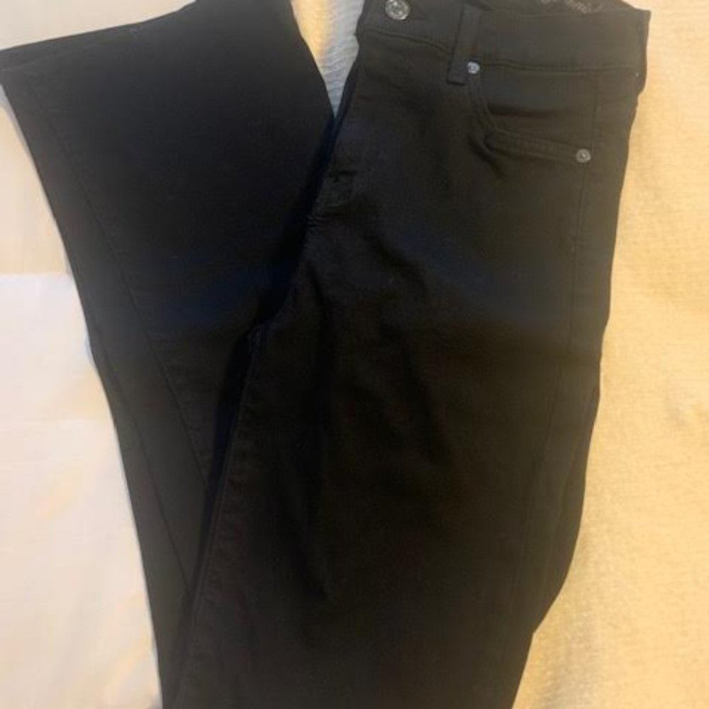 7 For All Mankind Black High Waist Slim Alli Jean